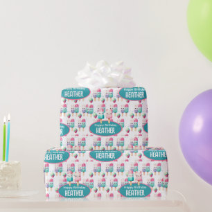 Papier Cadeau Cute Personnalisée IcePop été Anniversaire Filles