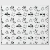 Papier Cadeau Cute Petite Fantôme Bat Enfants Halloween (Plat)