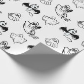 Papier Cadeau Cute Petite Fantôme Bat Enfants Halloween (Coin)