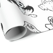 Papier Cadeau Cute Petite Fantôme Bat Enfants Halloween (Coin rond)