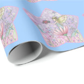 Papier Cadeau Cute petite fleur Fairy et Ladybug Art (Coin rond)