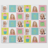 Papier Cadeau Cute photo Anniversaire Customisé papier d'envelop (Plat)