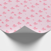 Papier Cadeau  Cute Pink Bows and Hearts Coque (Coin)