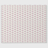 Papier Cadeau Cute Pink Car Christmas Tree Playful Holiday Kids (Plat)