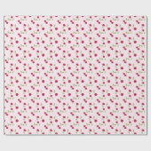 Papier Cadeau Cute Pink Cherry Retro Fruit (Plat)