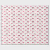 Papier Cadeau Cute Pink Coquette Bow Birthday Party (Plat)