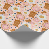 Papier Cadeau Cute Pink Eggs Bacon Donuts Seamless (Coin)