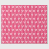 Papier Cadeau Cute Pink Stripes and Hearts Valentine Pattern (Plat)