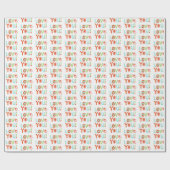 Papier Cadeau Cute Pink Valentines Day Love You Typography (Plat)