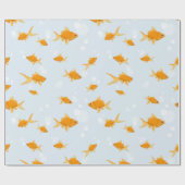 Papier Cadeau Cute poisson d'or nager dans l'eau (Plat)