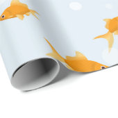 Papier Cadeau Cute poisson d'or nager dans l'eau (Coin rond)
