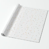 Papier Cadeau Cute Polka Dot Blue Jaune Terracotta Aquarelle (Déroulé)