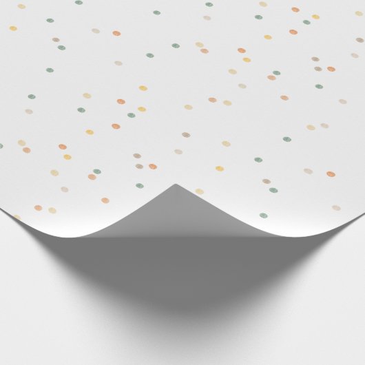 Papier Cadeau Cute Polka Dot Blue Jaune Terracotta Aquarelle (Coin)