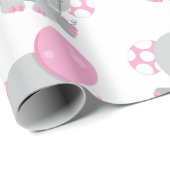Papier Cadeau Cute Polka Dot Rose Eléphant Fille bébé (Coin rond)