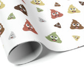 Papier Cadeau Cute Poop émoji drôles idées cadeaux (Coin rond)