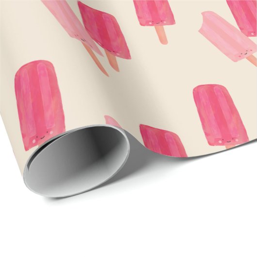 Papier Cadeau Cute Popsicle Friends Envelopper le papier (Coin rond)