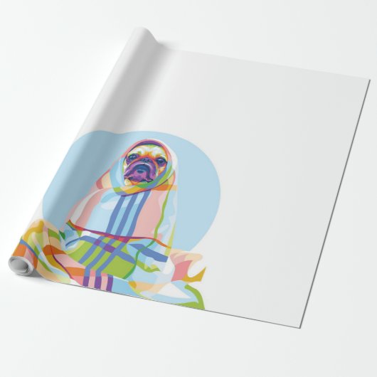 Papier Cadeau Cute Pug Dog (Déroulé)