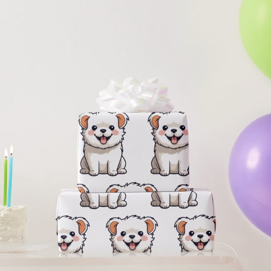 Papier Cadeau Cute Puppy Wrapping Paper – Seamless Dog Pattern (Cadeaux de fête)
