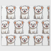 Papier Cadeau Cute Puppy Wrapping Paper – Seamless Dog Pattern (Plat)
