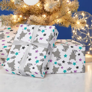 Papier Cadeau Cute Raccoon Motif