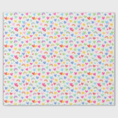 Papier Cadeau Cute Rainbow Hearts Stars Célébration Valentines (Plat)