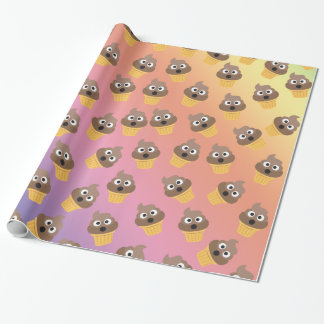 Papier Cadeau Cute Rainbow Poop Emoji Ice Cream Cone Motif