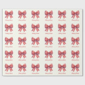 Papier Cadeau Cute Red and Cream Gingham Bow (Plat)