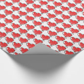 Papier Cadeau Cute Red and White Hearts Valentine (Coin)