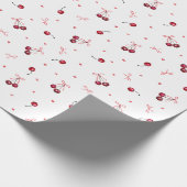 Papier Cadeau Cute Red Cherries Coeurs Bows (Coin)