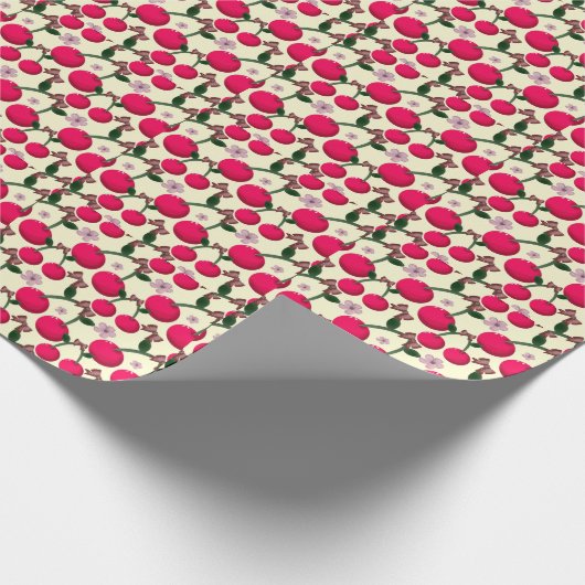 Papier Cadeau Cute red cherry pattern  (Coin)