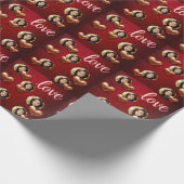 Papier Cadeau Cute Red floral & Coeurs roses Saint Valentin (Coin)