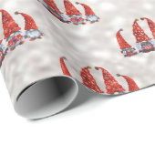 Papier Cadeau Cute Red Gnomes Bokeh (Coin rond)