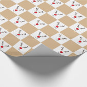 Papier Cadeau Cute Reindeer Brown et Motif blanc (Coin)