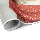 Papier Cadeau Cute Reindeer Christmas Wrapping Paper (Coin rond)