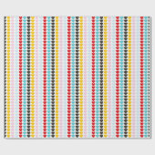 Papier Cadeau Cute Retro Colorful Hearts Motif (Plat)