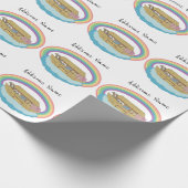Papier Cadeau Cute Retro Rainbow Noah's Ark Ajouter un nom (Coin)