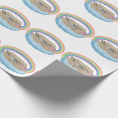 Papier Cadeau cute retro Rainbow Noah's Ark on White (Coin)