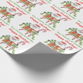 Papier Cadeau Cute Retro Santa Claus Personnalisé (Coin)