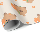 Papier Cadeau Cute Romantic Capybara (Coin rond)