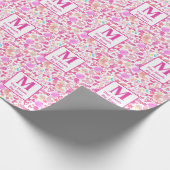 Papier Cadeau Cute Rose Baby Girl Nursery Motif personnalisé (Coin)