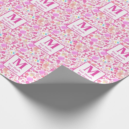 Papier Cadeau Cute Rose Baby Girl Nursery Motif personnalisé (Coin)