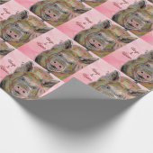 Papier Cadeau Cute rose Chien et Baisers Dessin Pastel (Coin)