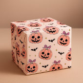 Papier Cadeau Cute rose Halloween Jack-o-Lanterns & Bats
