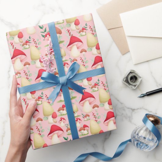 Papier Cadeau Cute Rosé Peint À La Main (Cadeaux)