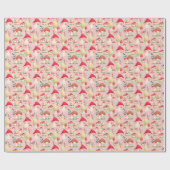 Papier Cadeau Cute Rosé Peint À La Main (Plat)