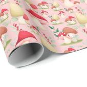 Papier Cadeau Cute Rosé Peint À La Main (Coin rond)