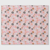 Papier Cadeau Cute rose Retro Floral Fantômes Halloween (Plat)