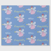 Papier Cadeau Cute rose violet bleu Fée Anniversaire Personnalis (Plat)
