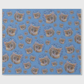 Papier Cadeau Cute rouge chaton - motif chat (Plat)