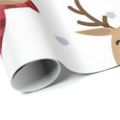 Papier Cadeau Cute Rudolph Motif de Noël (Coin rond)